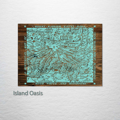 Mount Rainier National Park Hysterical Map