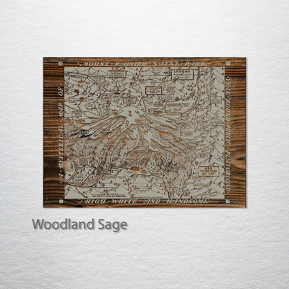 Mount Rainier National Park Hysterical Map