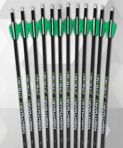 Nightmare Xtreme 2.0 300 / 350 / 400/ 500 spine Arrow 12/Pack Fletched