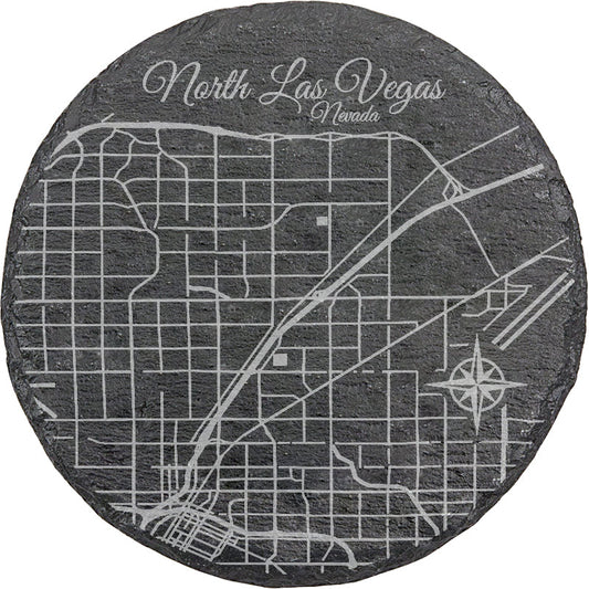 North Las Vegas, Nevada Round Slate Coaster