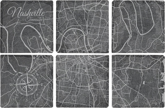 Nashville, Tennessee Square Slate Coaster