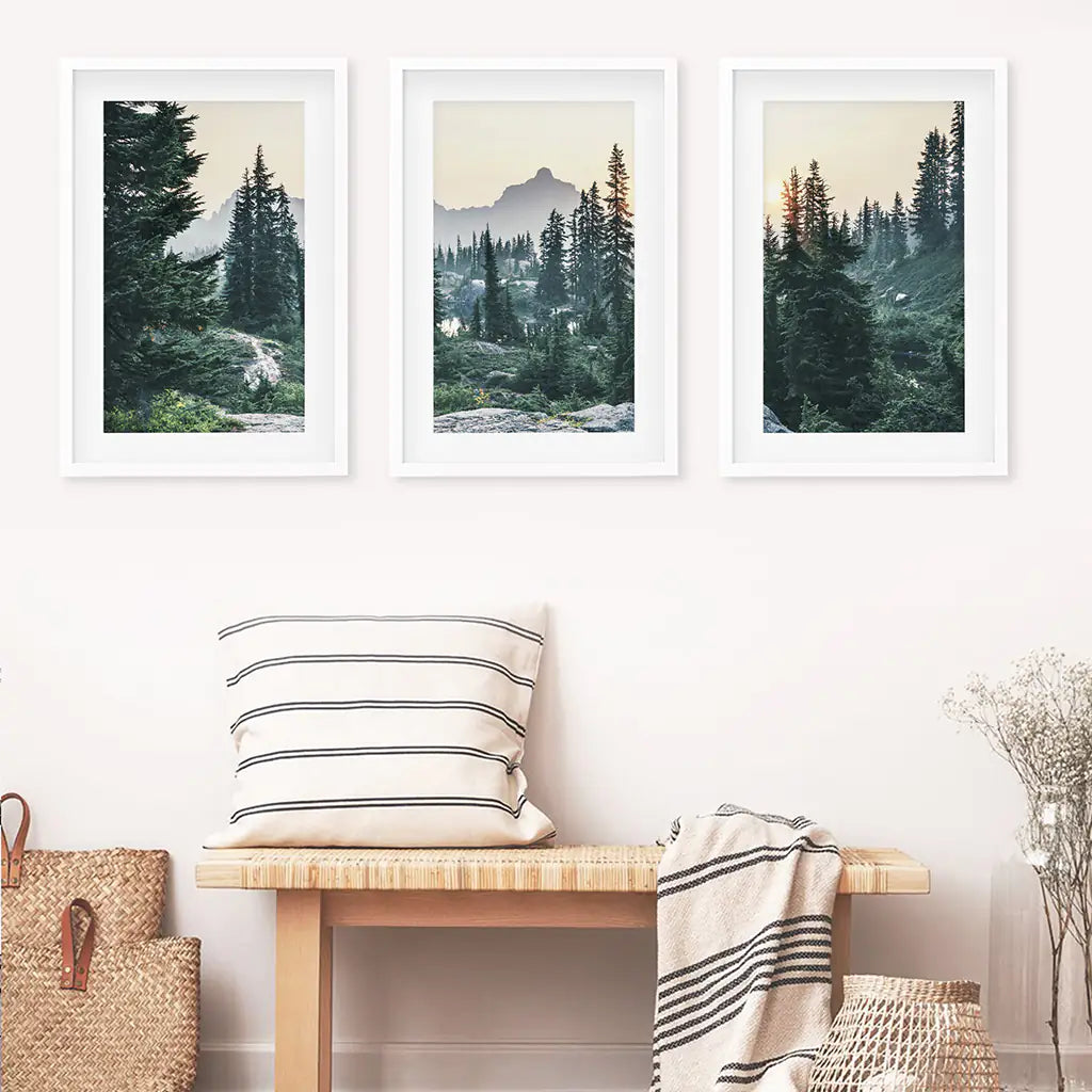 Mountain Forest. USA Wilderness Wall Art Set. Rampart Ridge