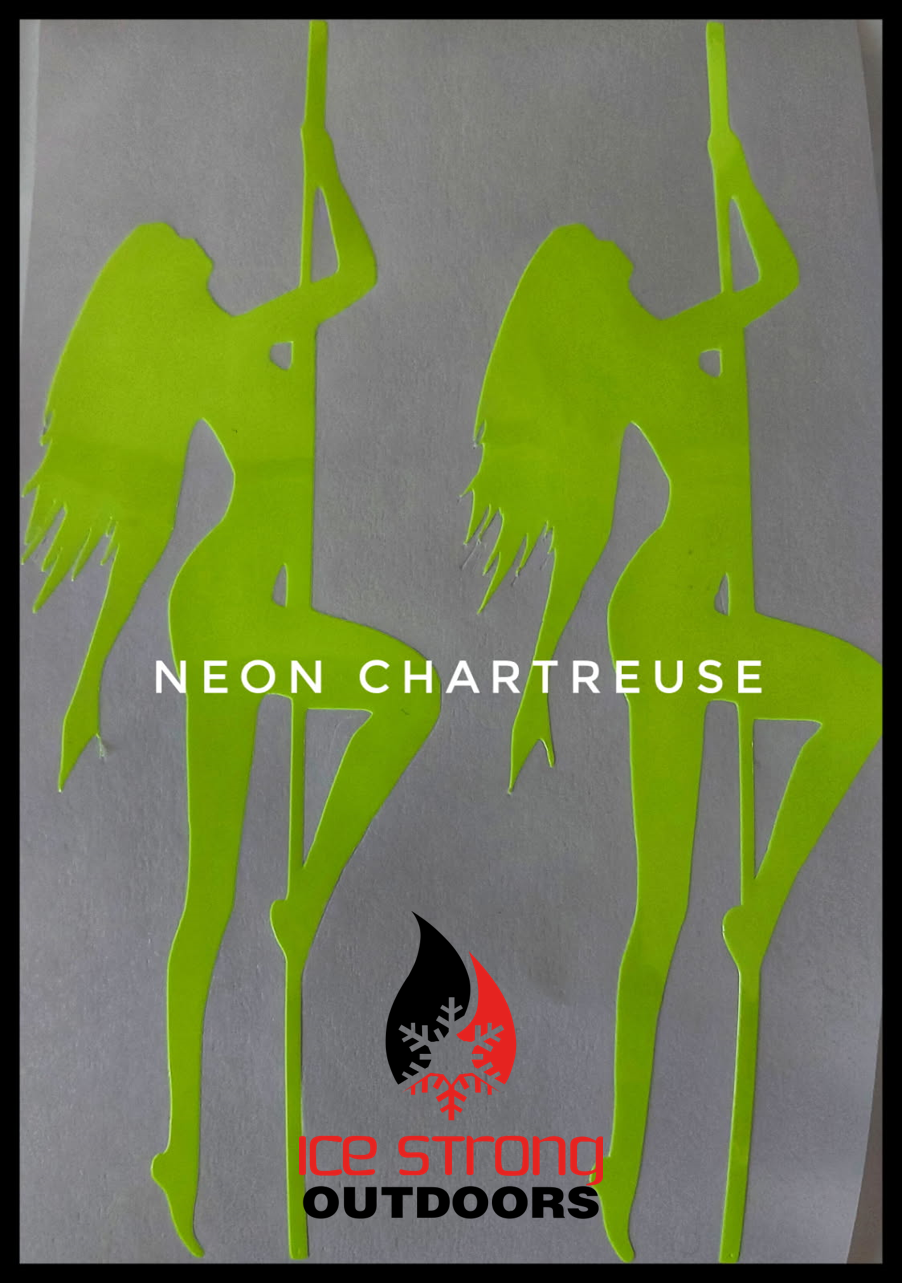 Ice Strong Outdoors - Bad Girl Flasher Stickers (2 Packs) - Various Colors