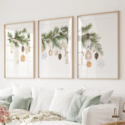 Vintage Xmas Wall Art Print Trendy Winter Decor