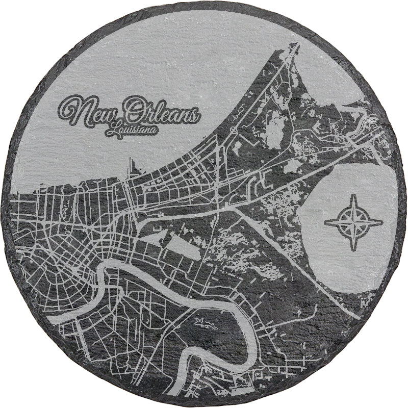 New Orleans, Louisiana Round Slate Coaster