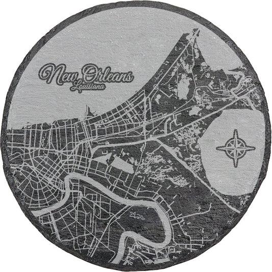 New Orleans, Louisiana Round Slate Coaster