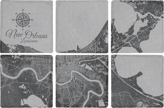 New Orleans, Louisiana Square Slate Coaster