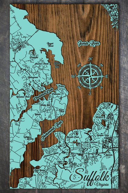 North Suffolk, Virginia Whimsical Map