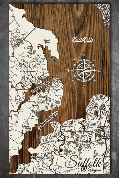 North Suffolk, Virginia Whimsical Map