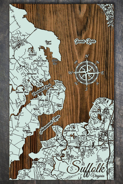 North Suffolk, Virginia Whimsical Map