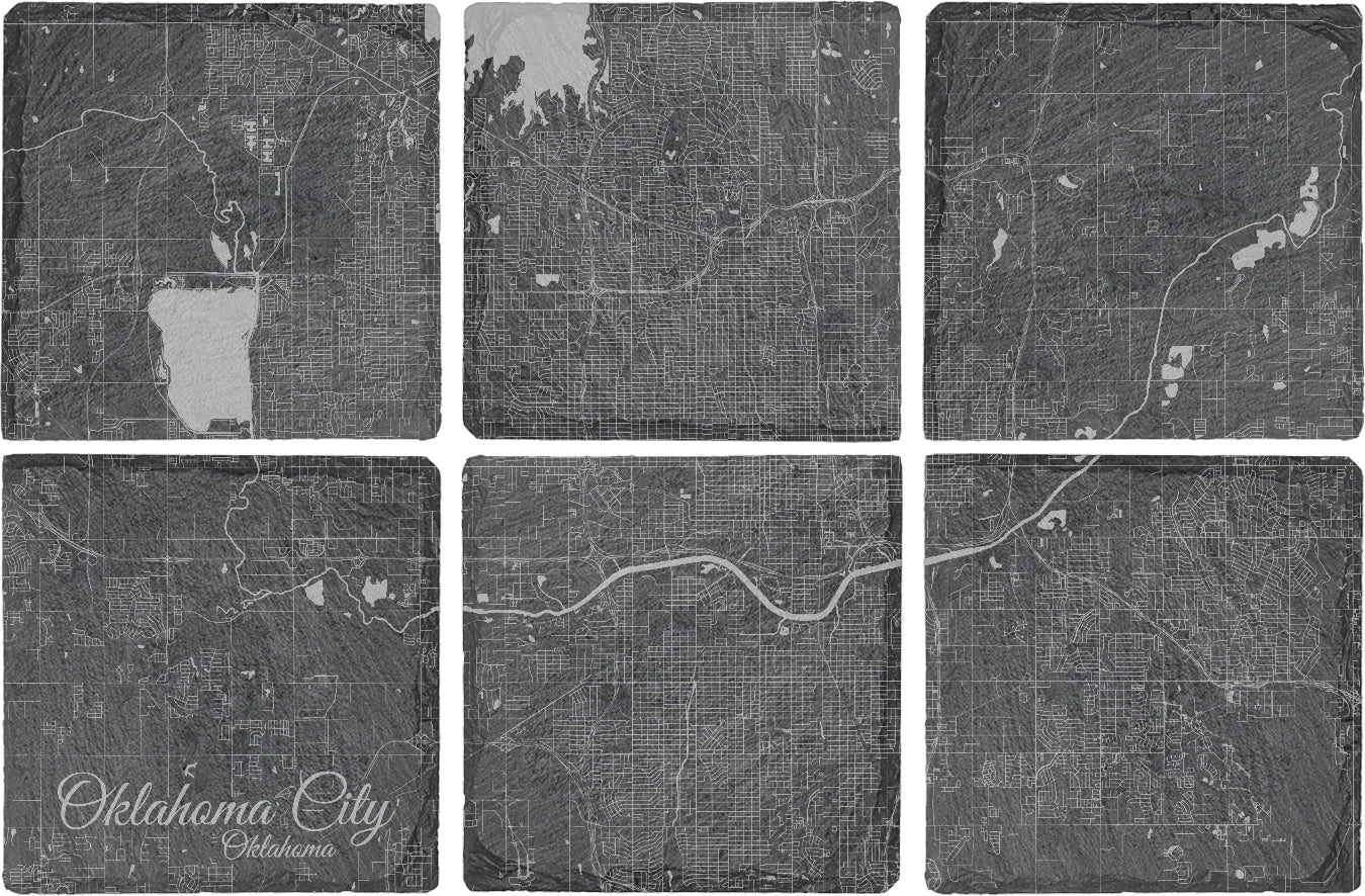 Oklahoma City, Oklahoma Square Slate Coaster