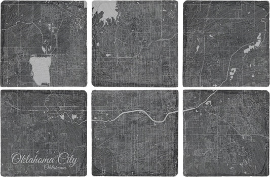 Oklahoma City, Oklahoma Square Slate Coaster