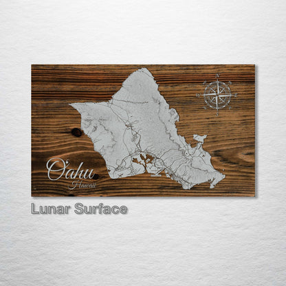 Oahu Topographical Map