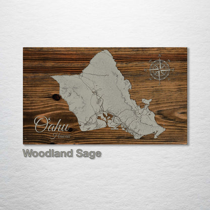 Oahu Topographical Map