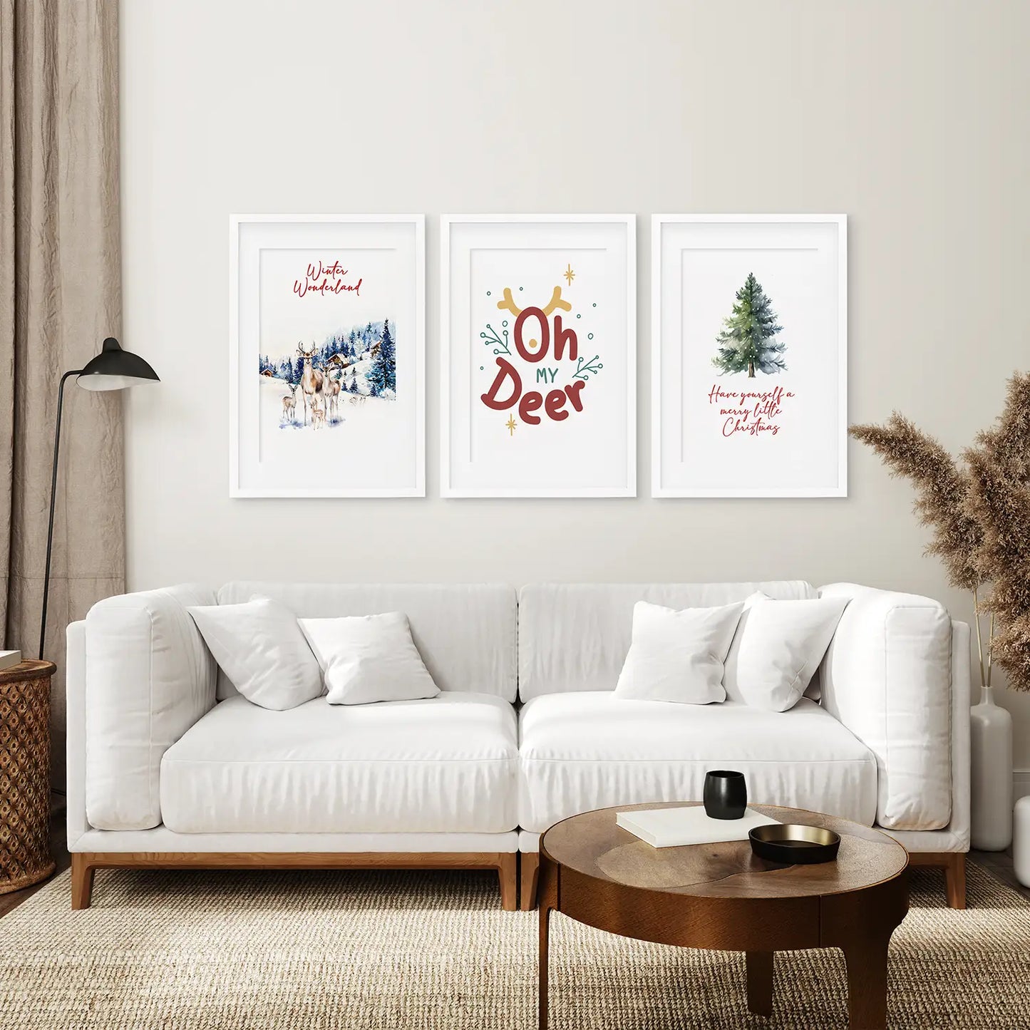 Winter Wonderland Christmas Wall Art Prints Set