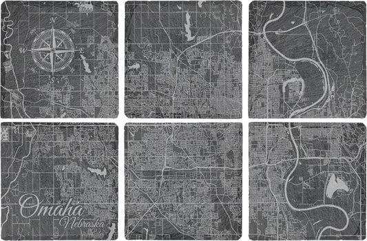 Omaha, Nebraska Square Slate Coaster