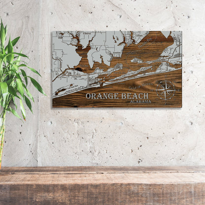 Orange Beach, Alabama Whimsical Map