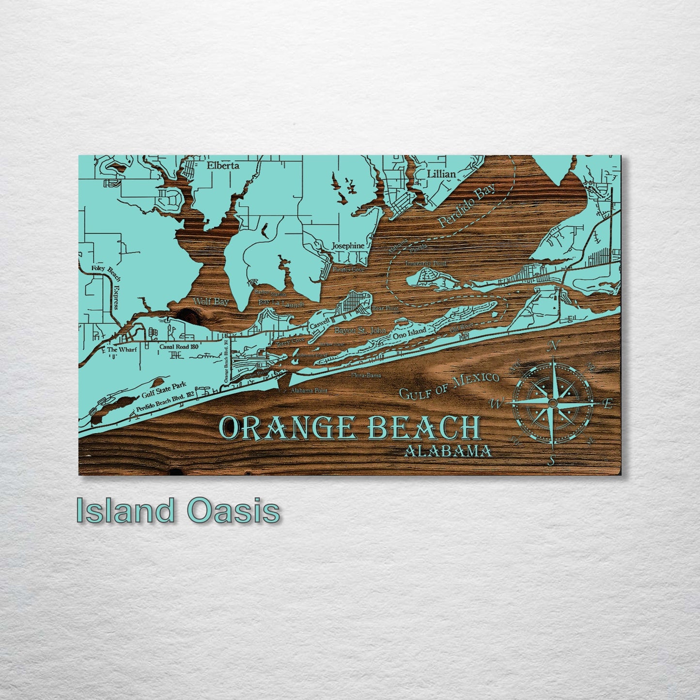 Orange Beach, Alabama Whimsical Map