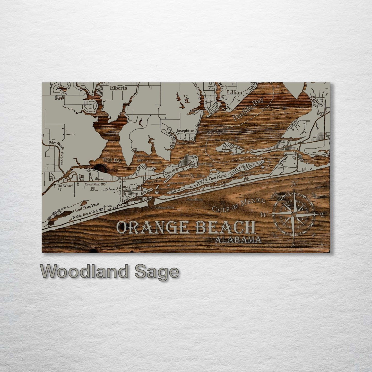 Orange Beach, Alabama Whimsical Map