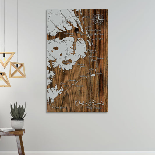 Outer Banks, North Carolina Whimsical Map