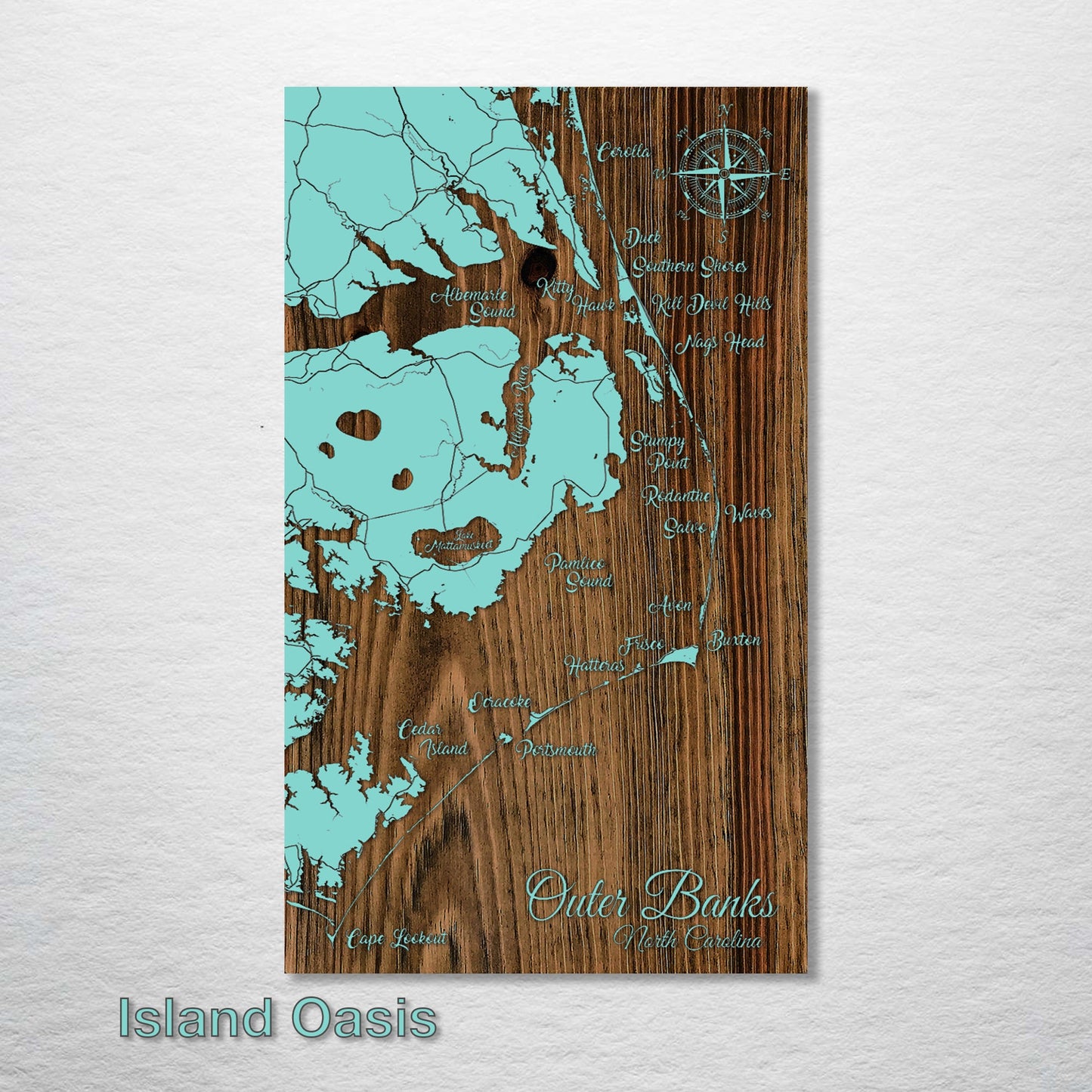 Outer Banks, North Carolina Whimsical Map