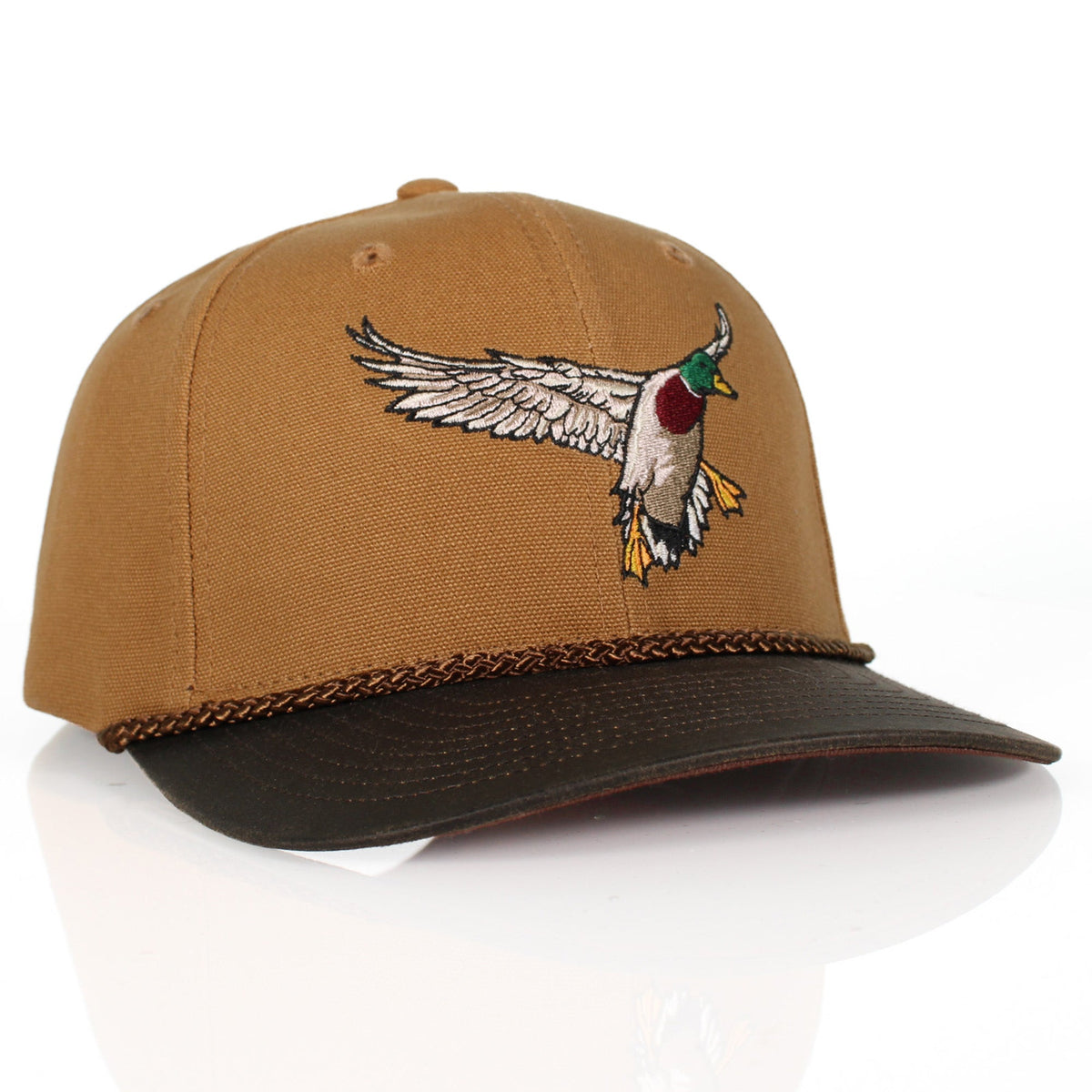 Canvas Mallard Drake Duck Hat with Wax Cloth Visor