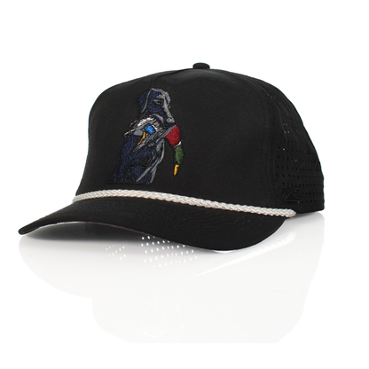 Black Lab Duck Dog 5-Panel Trucker Black