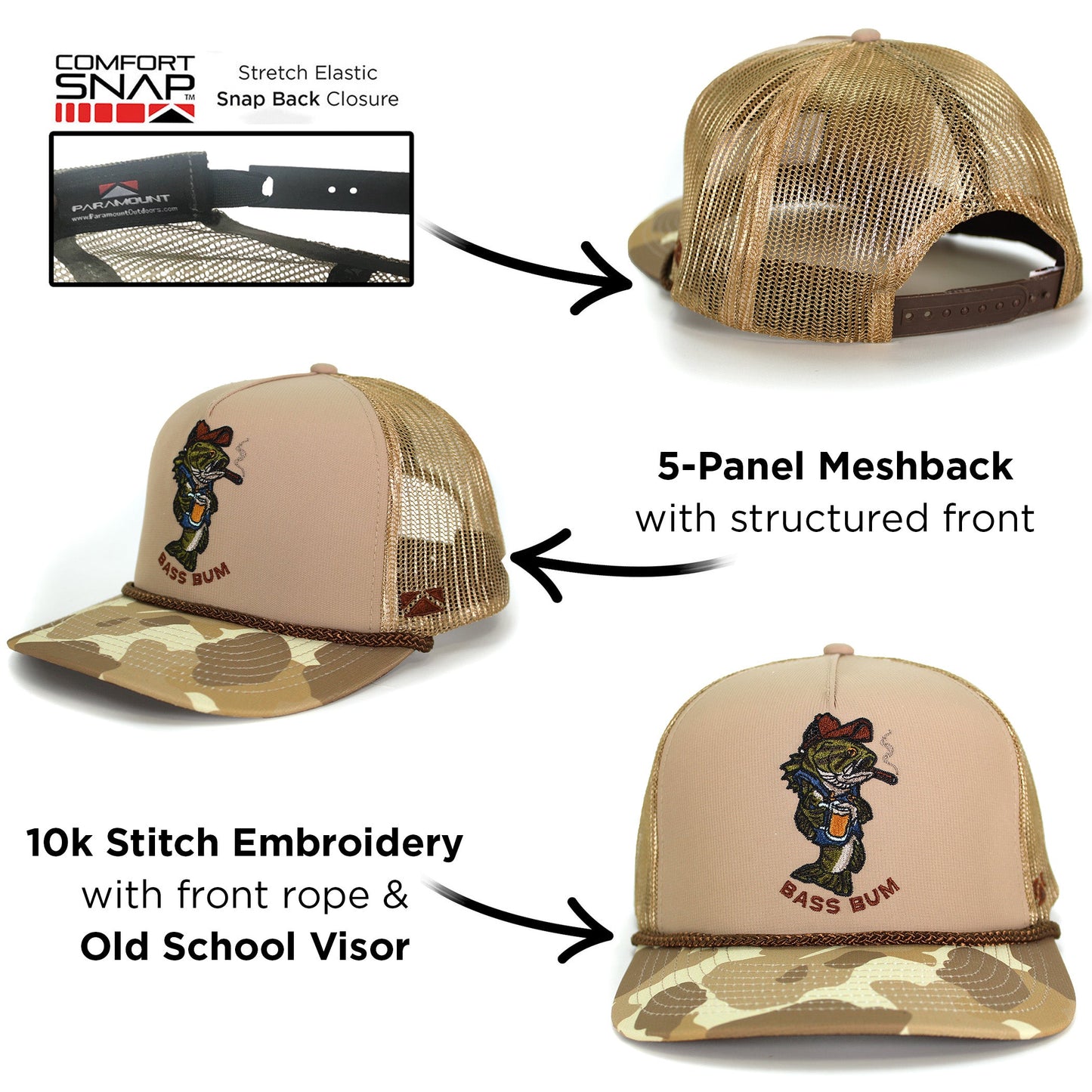 Bass Bum 5-Panel Bass Fishing Hat