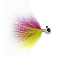 PINK/CHARTREUSE  MARABOU TUNGSTEN JIG