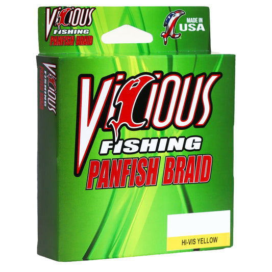 Vicious Panfish Hi-Vis Yellow Braid - 10 Lb Test