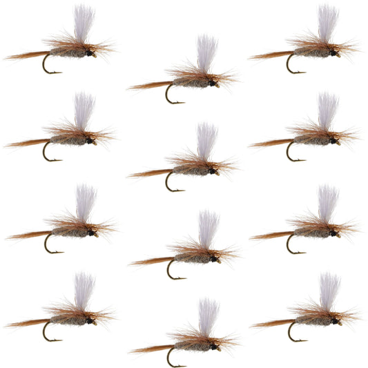 Hares Ear Parachute Classic Dry Fly - 12 Flies Hook Size 18