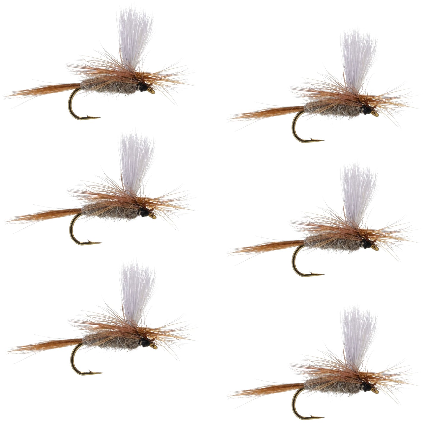 Hares Ear Parachute Classic Dry Fly - 6 Flies Hook Size 14