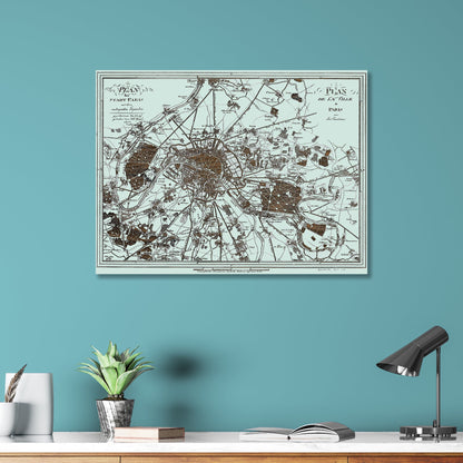 Plan de la Ville de Paris 1805 Street Map