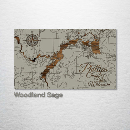 Phillips Chain O’ Lakes, Wisconsin Map