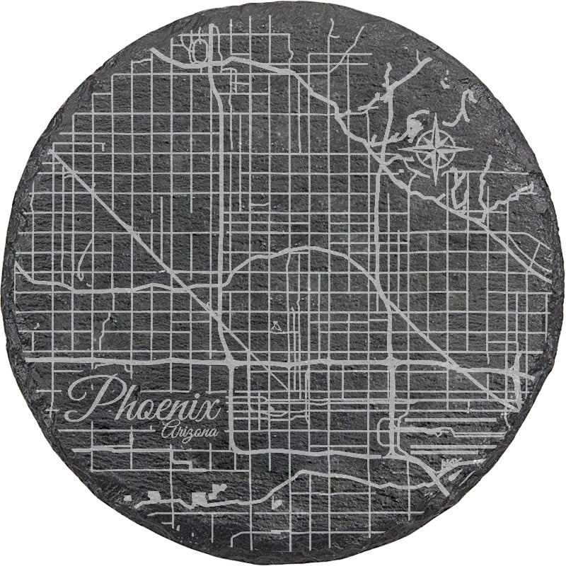 Phoenix, Arizona Round Slate Coaster