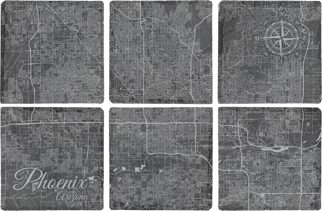 Phoenix, Arizona Square Slate Coaster