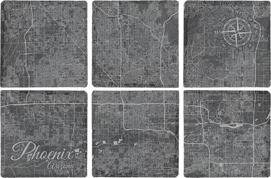 Phoenix, Arizona Square Slate Coaster