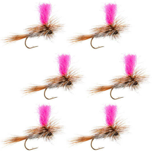 Adams Hi-Viz Parachute Classic Dry Fly - 6 Flies Hook Size 10