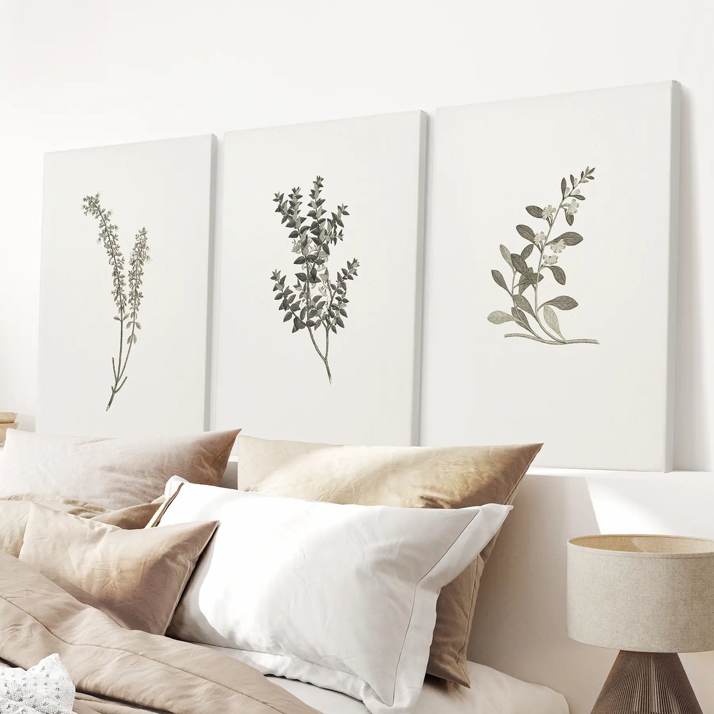 Vintage Floral 3 Piece Wall Art. Rustic Botanical Posters