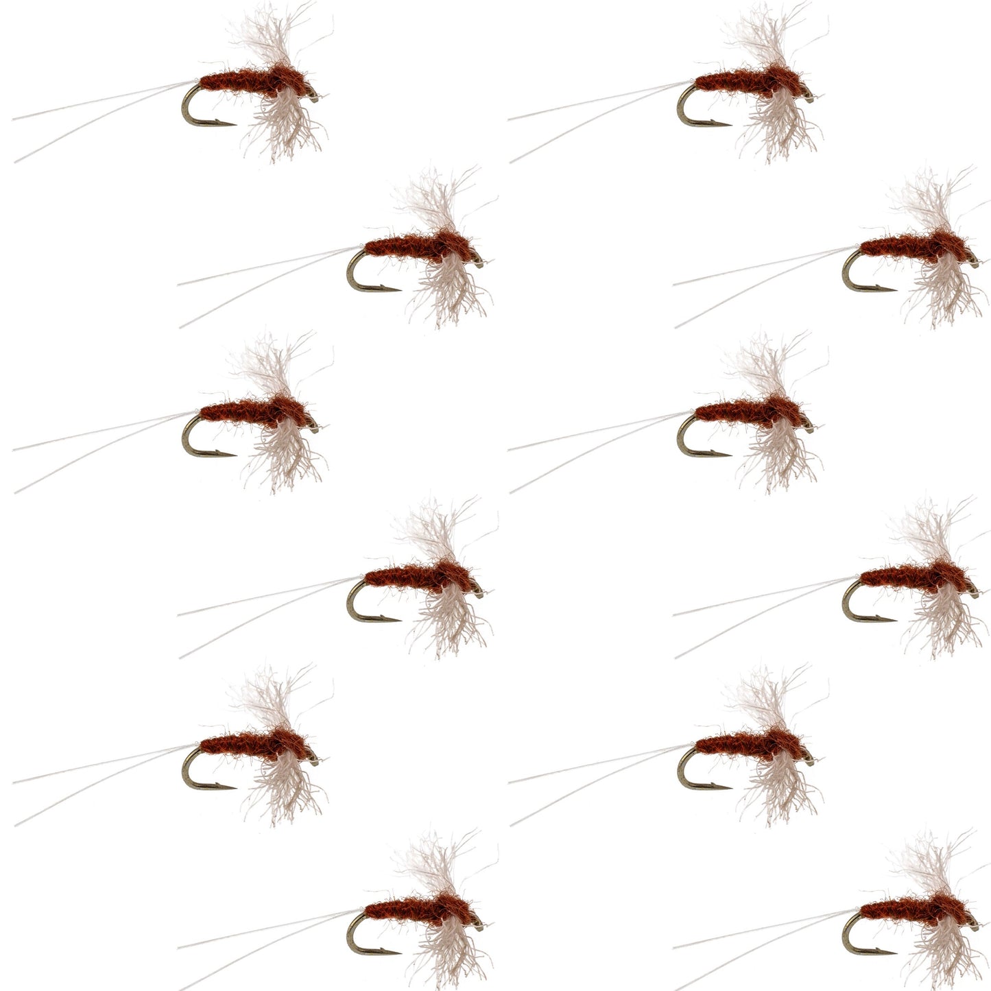 Poly Wing Rusty Spinner Mayfly 12 Flies Hook Size 18