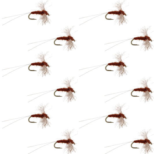 Poly Wing Rusty Spinner Mayfly 12 Flies Hook Size 20