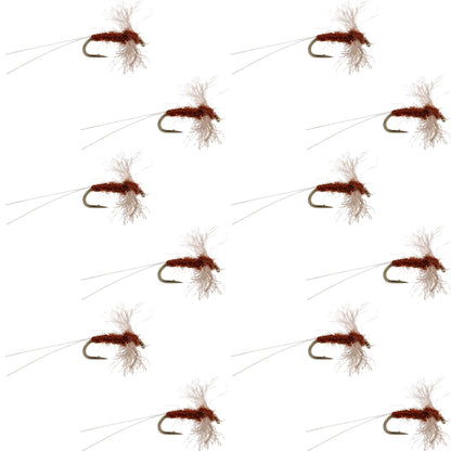 Poly Wing Rusty Spinner Mayfly 12 Flies Hook Size 22