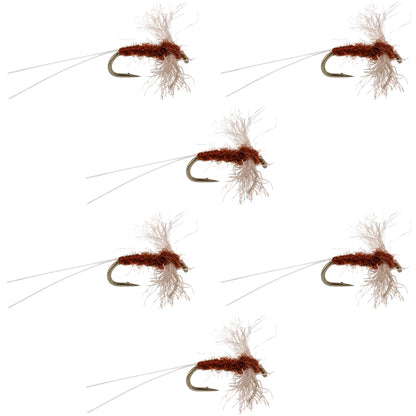 Poly Wing Rusty Spinner Mayfly 6 Flies Hook Size 20