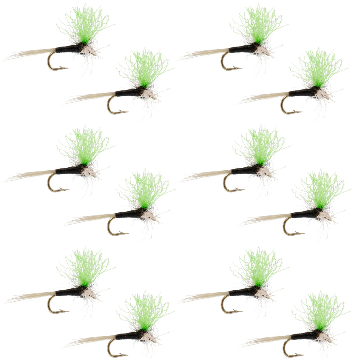 Trico Spinner High Visibility Green Post 12 Flies Hook Size 18