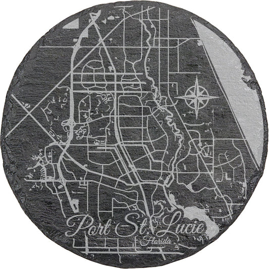 Port St. Lucie, Florida Round Slate Coaster