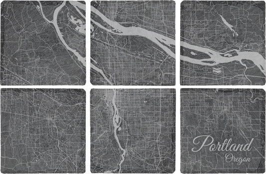 Portland, Oregon Square Slate Coaster