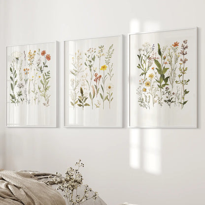 Watercolor Wildflower Floral Nursery Wall Art Set