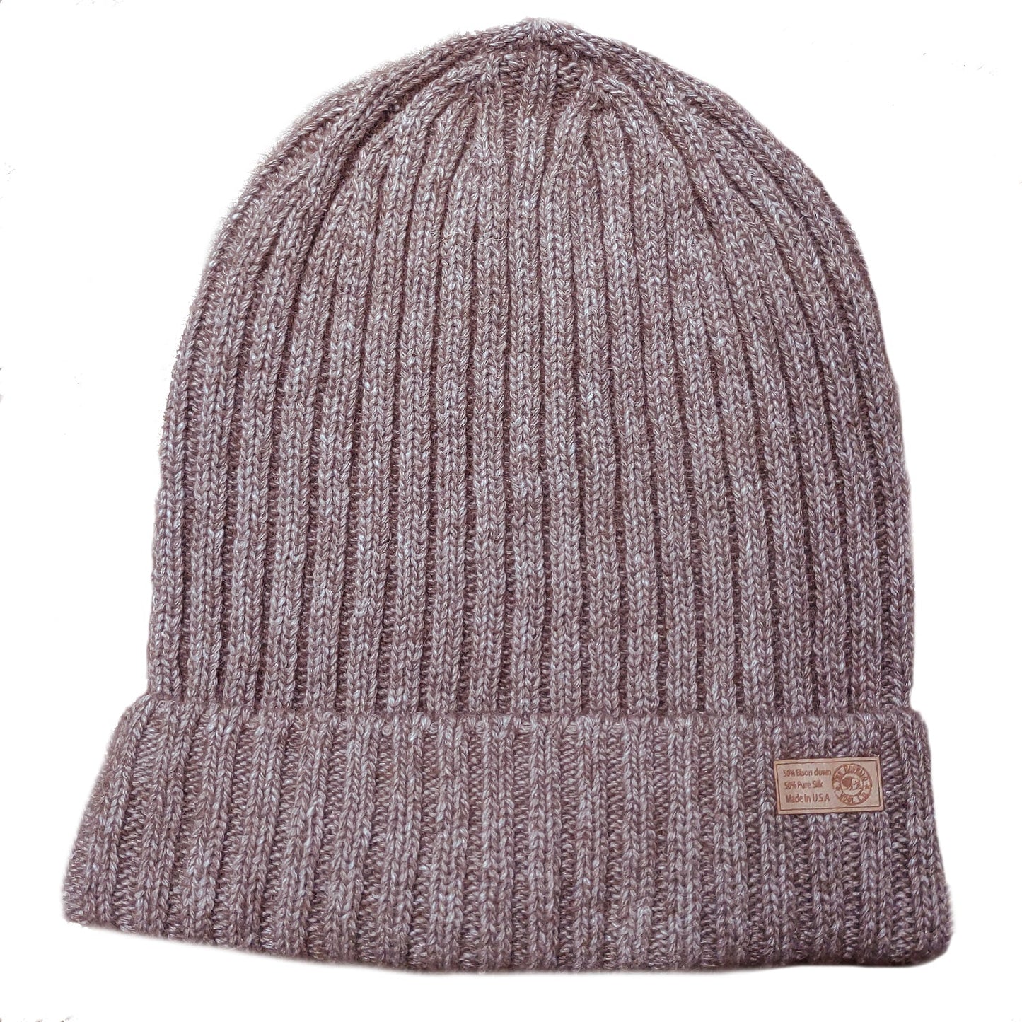 Bison & Silk Ribbed Beanie