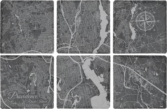 Providence, Rhode Island Square Slate Coaster
