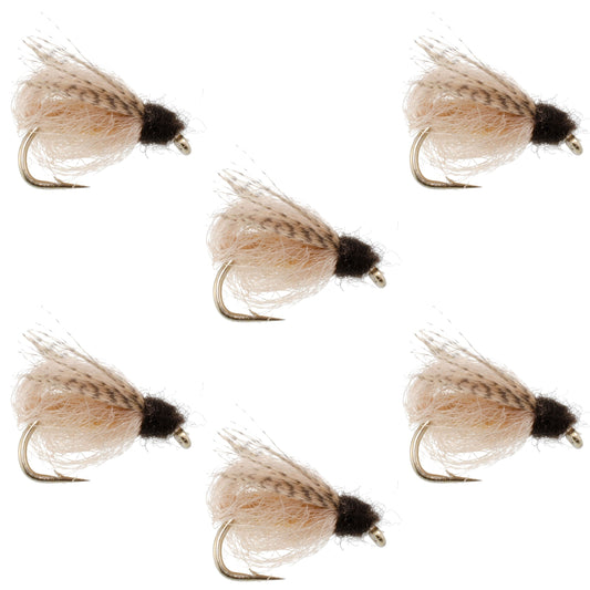 LaFontaine Tan Deep Sparkle Caddis Pupa - 6 Flies Hook Size 18